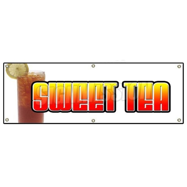 SWEET TEA BANNER SIGN ice iced drink cart stand cold drinks fresh brewed